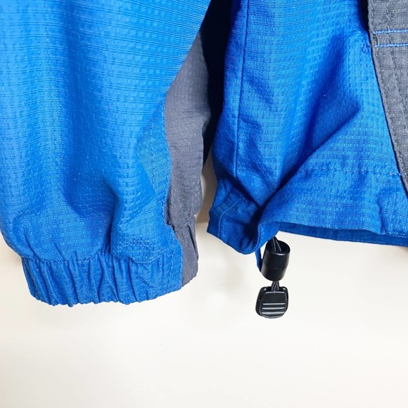 COLUMBIA Vintage‎ Blue Gray Packable Full Zip Windbreaker Jacket Large Mens VTG - Picture 4 of 14